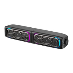 Altavoz estéreo para PC con luz RGB SK215, diseño elegante.
