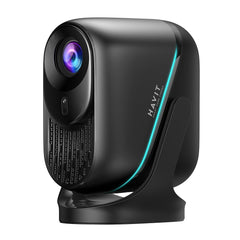 Proyector inteligente PJ220 Pro 55W vista frontal del lente y panel de entrada | HAVIT