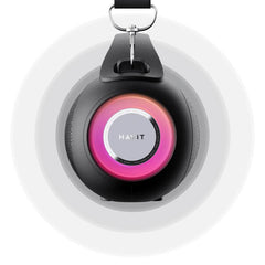 Vista frontal del altavoz inalámbrico SK821BT con radiador pasivo 360° y batería de 4500mAh | HAVIT