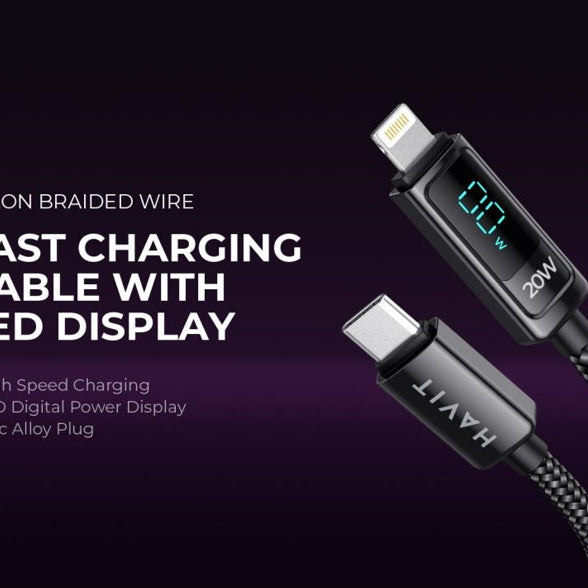 HAVIT Fast Charging Cable with Intelligent Digital Display