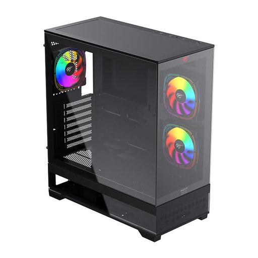 CF925 Gaming Chassis with RGB fans and transparent side panel.