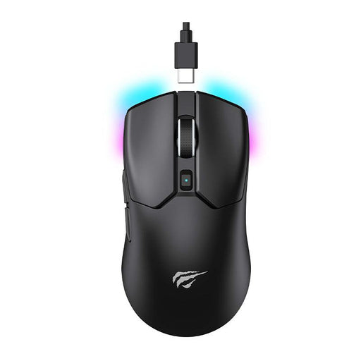 MS974WB Tri-Mode Gaming Mouse with RGB lighting and USB-C connectivity