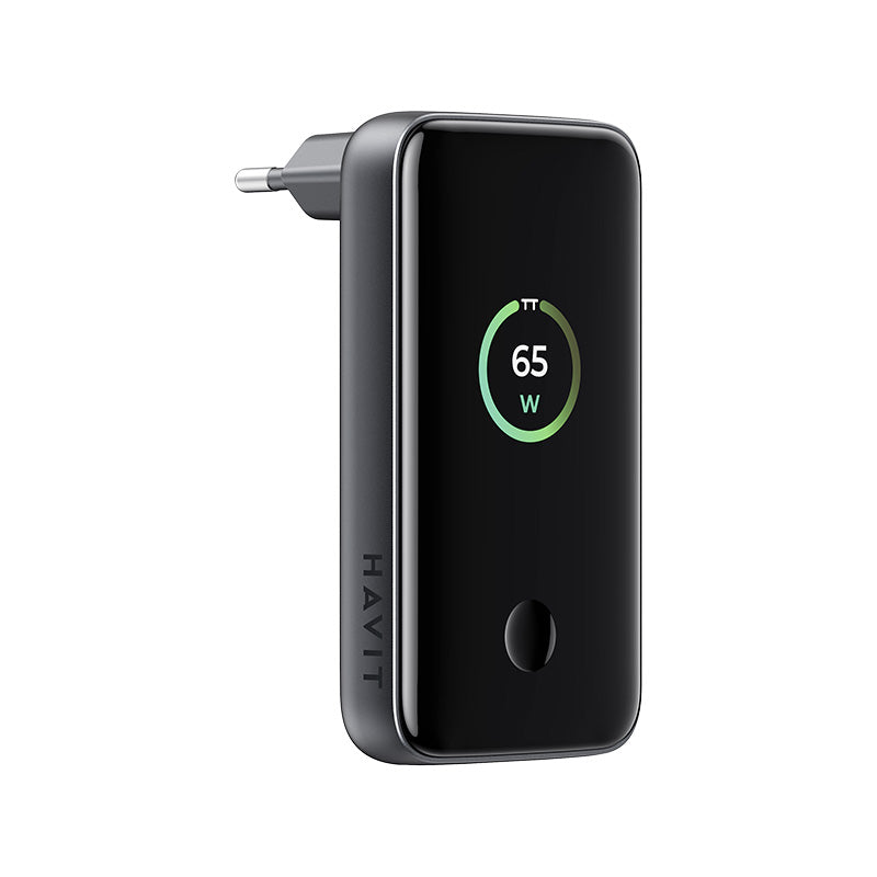 HAVIT 65W GaN Travel Charger with Smart Charging Status Display UC257