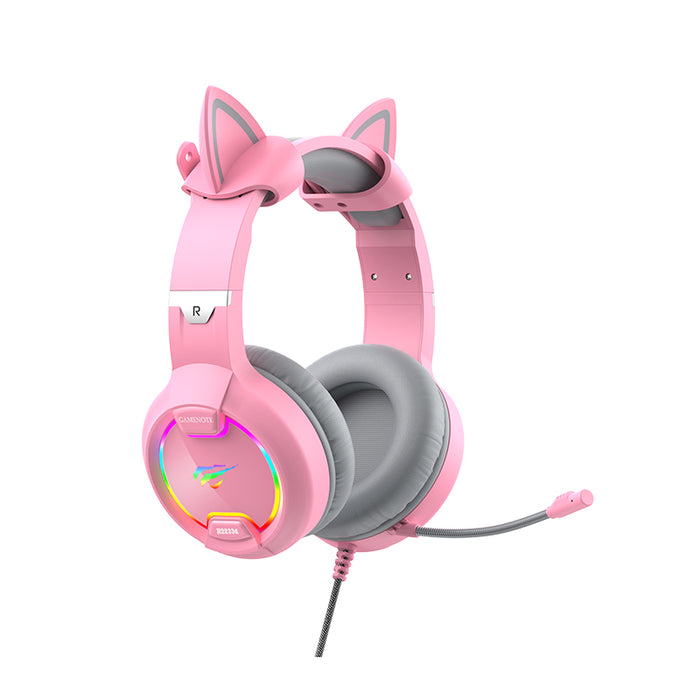 GAMENOTE H2233d Cat Ear Gaming Headphones Pink