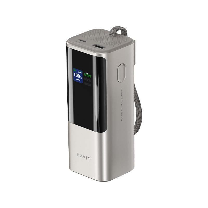 HAVIT 148W High-Power Power Bank with Display & USB-C Lanyard Cable PB38