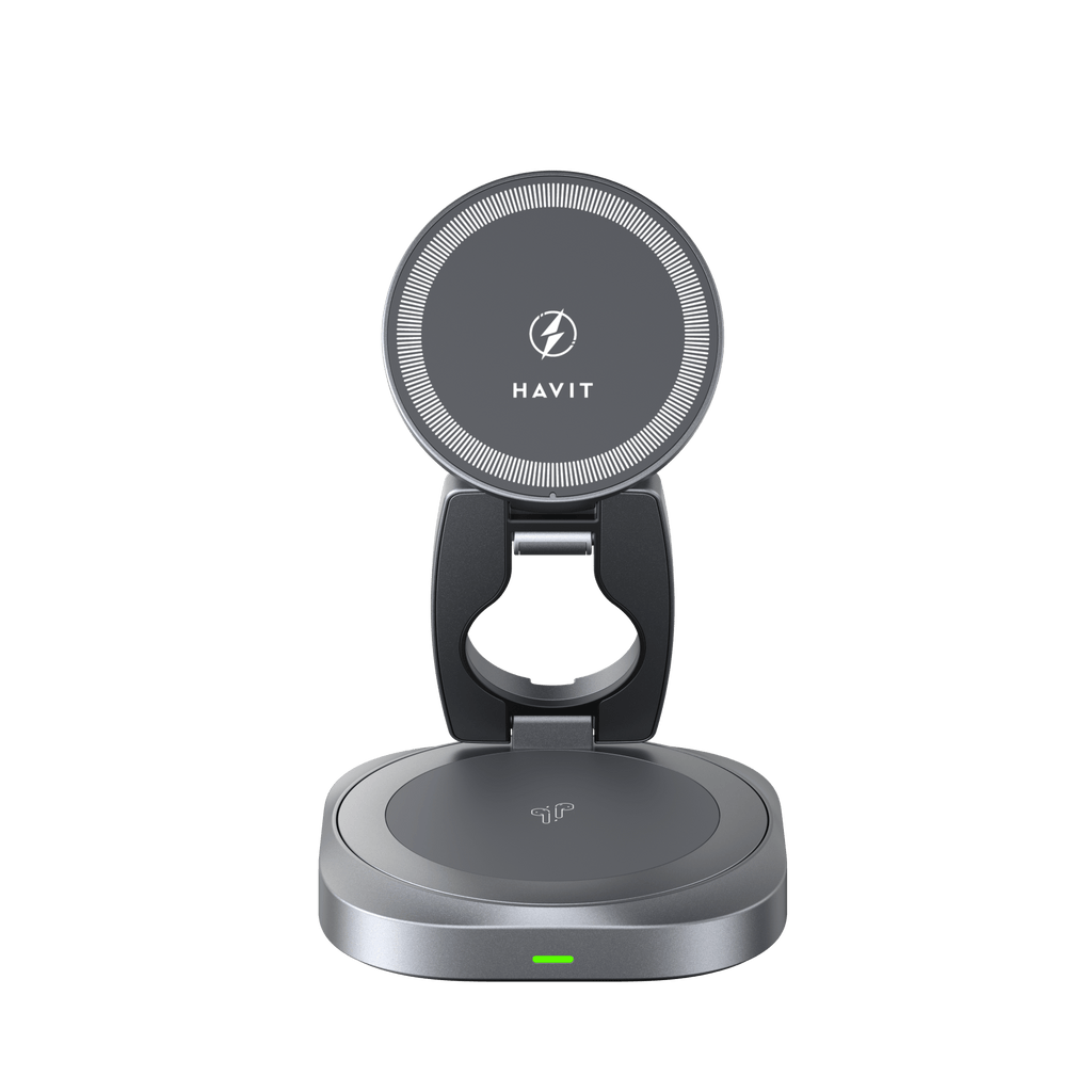 HAVIT 3-in-1 Foldable Wireless Charging Station with Rotating Base W3111