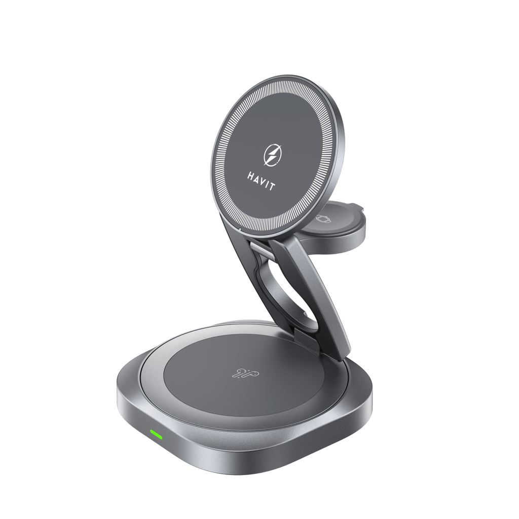 HAVIT 3-in-1 Foldable Wireless Charging Station with Rotating Base W3111