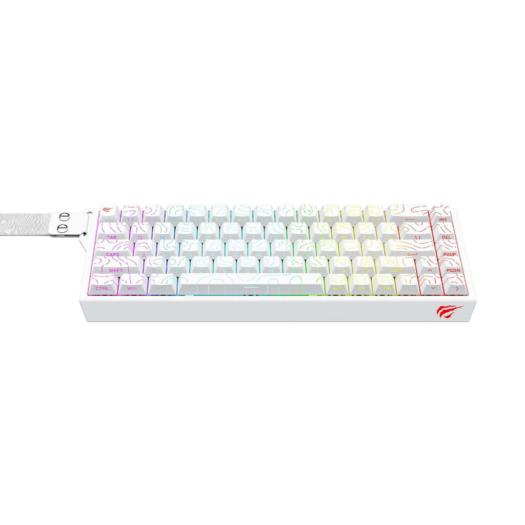 HAVIT Contour RGB backlit mechanical keyboard KB922L with white keys and colorful RGB lighting