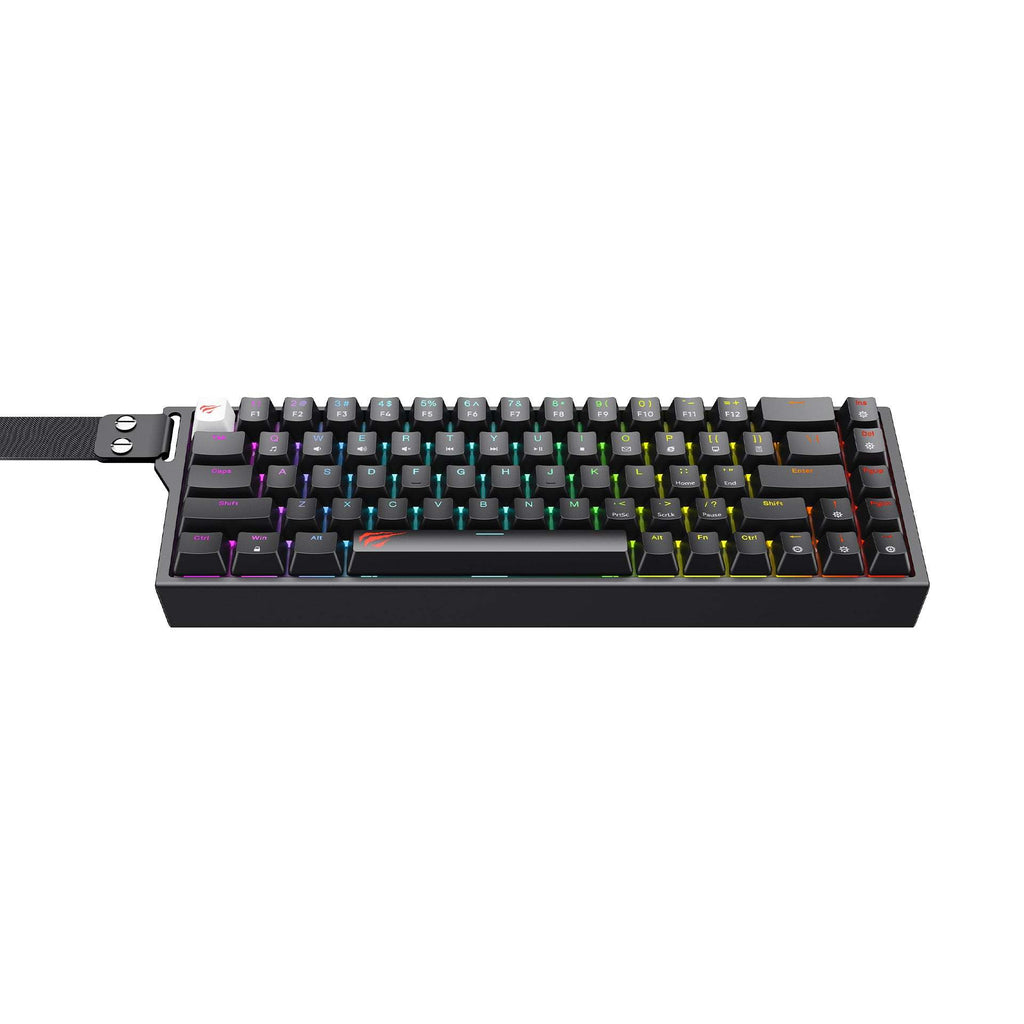 HAVIT Contour RGB backlit mechanical keyboard with compact design and colorful RGB lighting