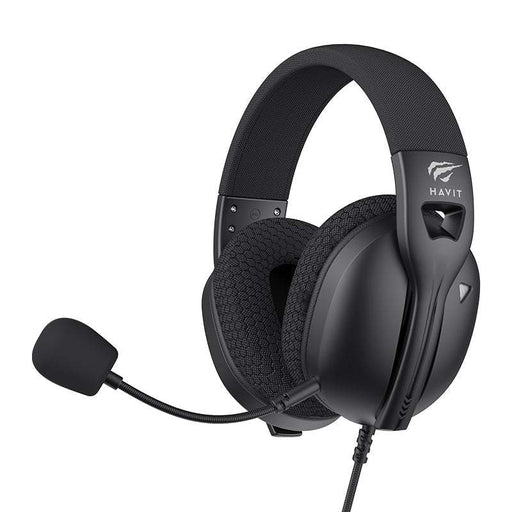 HAVIT Fuxi-H5d black gaming headphones with adjustable microphone and cushioned ear cups