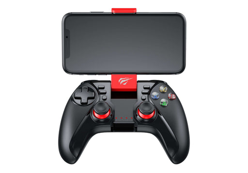 HAVIT GAMENOTE G158BT PRO High-Precision Wired Game Pad with phone holder.