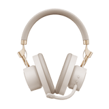 HAVIT FUXI-H8 beige open-back gaming headphones with microphone and gold accents