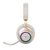 HAVIT FUXI-H8 beige gaming open-back stereo headphones with RGB lighting and microphone