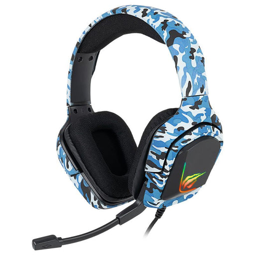 Gaming headphone H653d with USB and 3.5mm adapter, camouflage design.