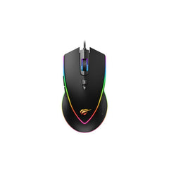 MS1017 ratón gaming con sensor óptico de precisión 6400DPI vista superior | HAVIT
