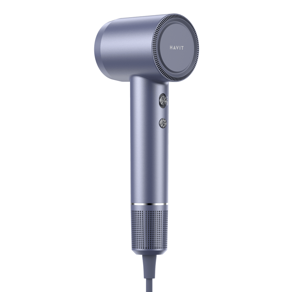 HAVIT High Speed hair dryer HD202 in sleek metallic finish with ergonomic handle and control buttons