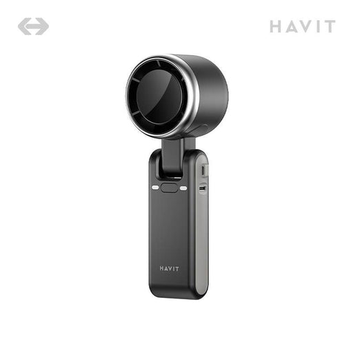 HF607 handheld fan USB-C port and speed control button | HAVIT