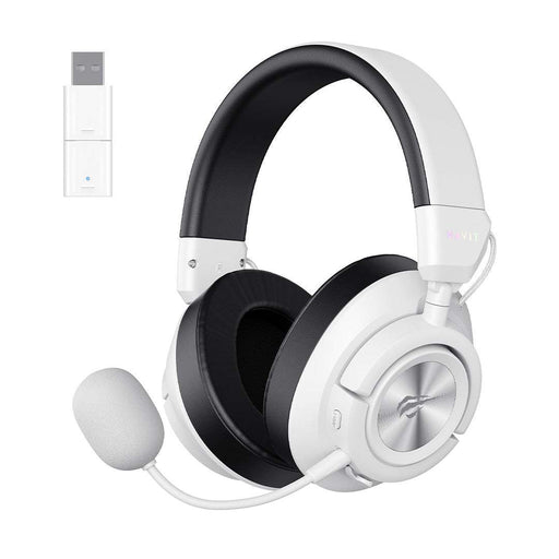 HAVIT Huaxu-X1 white five-mode gaming headset with padded ear cups and USB wireless adapter
