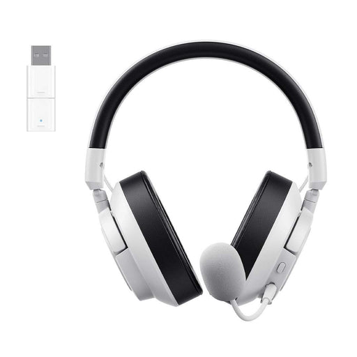 HAVIT Huaxu-X1 white and black five-mode gaming headphone with USB adapter and adjustable microphone