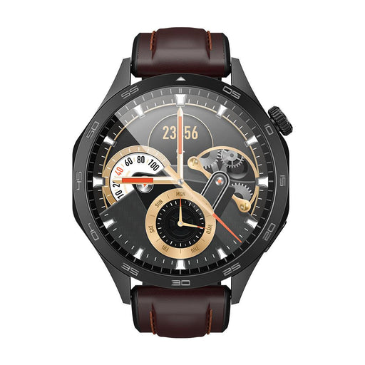 HAVIT M9031 Pro Smartwatch with leather strap and multifunctional dial.