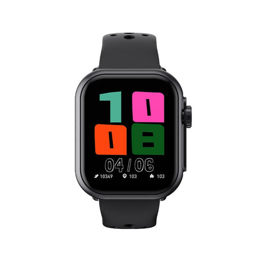 M9071 Smart Watch with colorful digital display and black silicone strap