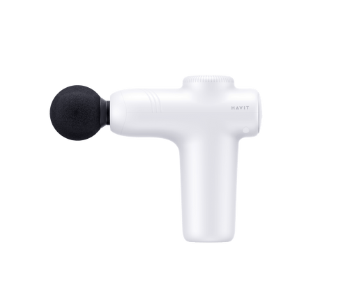 HAVIT Massage Gun MG1508 white handheld deep tissue muscle massager with round black attachment