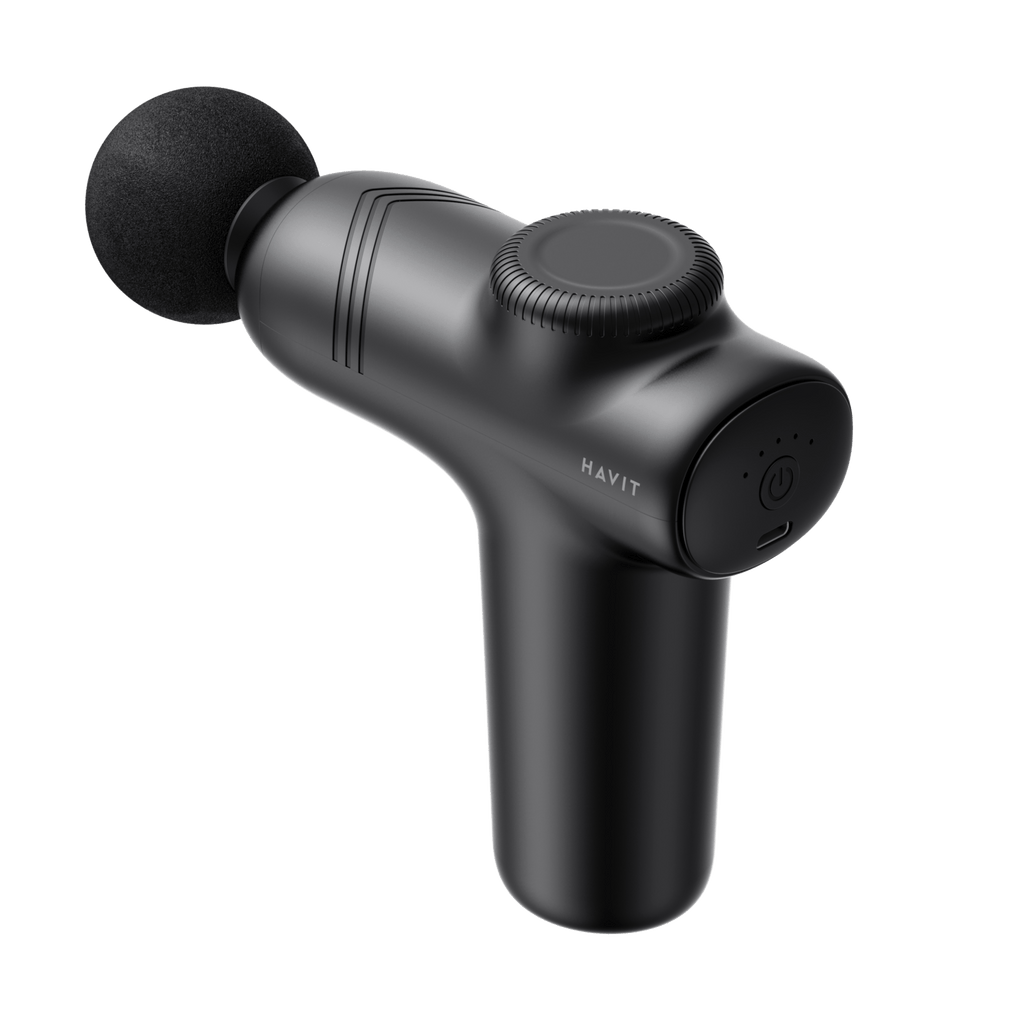 HAVIT Massage Gun MG1508 black handheld muscle massager with round foam head