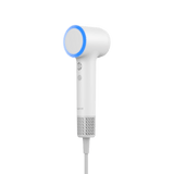 White HAVIT Mini high speed hair dryer HD072 with blue accent ring and charging cord