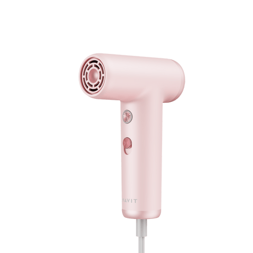 HAVIT Mini high-speed compact pink hair dryer HD672 with dual control buttons