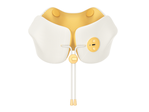 HAVIT Neck Massager NM1702 ergonomic yellow and white design with control buttons and adjustable straps