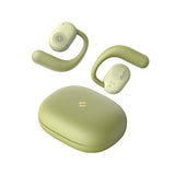 Green HAVIT OWSFIT 1 open-ear wireless earbuds with matching charging case
