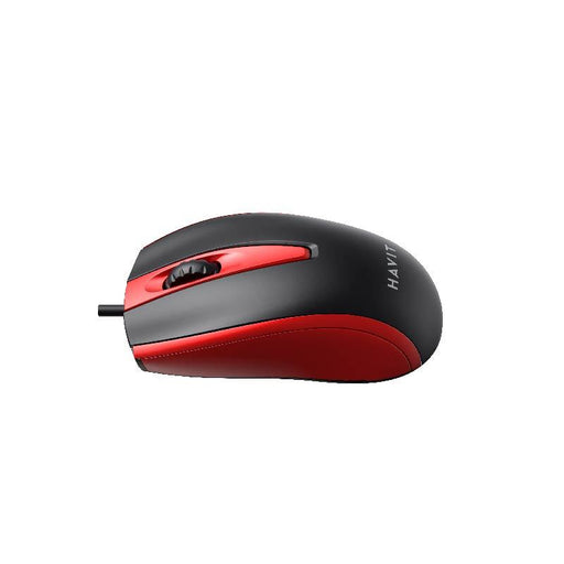 HAVIT MS871 Optical Mouse 871, ergonomic design, black and red.