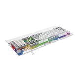 HAVIT RGB backlit mechanical keyboard KB898L Pro-TUR with white and gray keys and colorful RGB lighting under keys