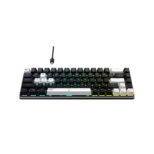 HAVIT RGB backlit mechanical keyboard KB906L with compact design and colorful illuminated keys