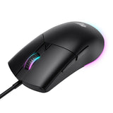 HAVIT RGB backlit programmable black gaming mouse with side buttons and illuminated scroll wheel