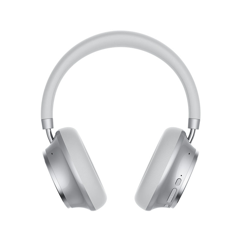 HAVIT SPACE NC02H hybrid active noise cancelling Bluetooth wireless headphones in silver and white color