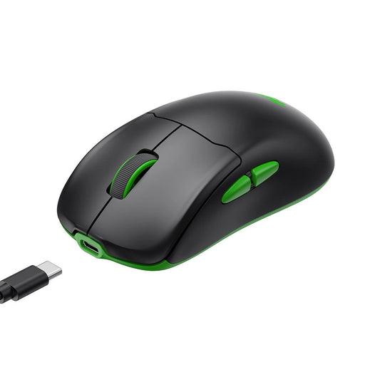 HAVIT Tri-Mode Gaming Mouse MS975WB black with green accents and USB-C cable