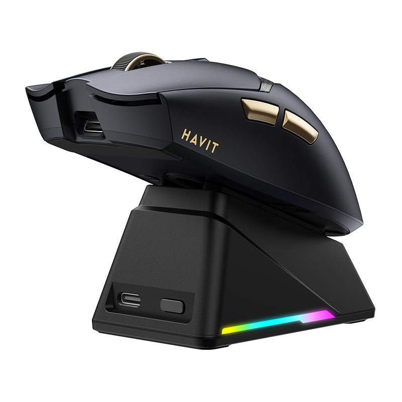 HAVIT Tri-Mode Gaming Mouse with RGB Charging Dock HOUYI-M4 Max V8K