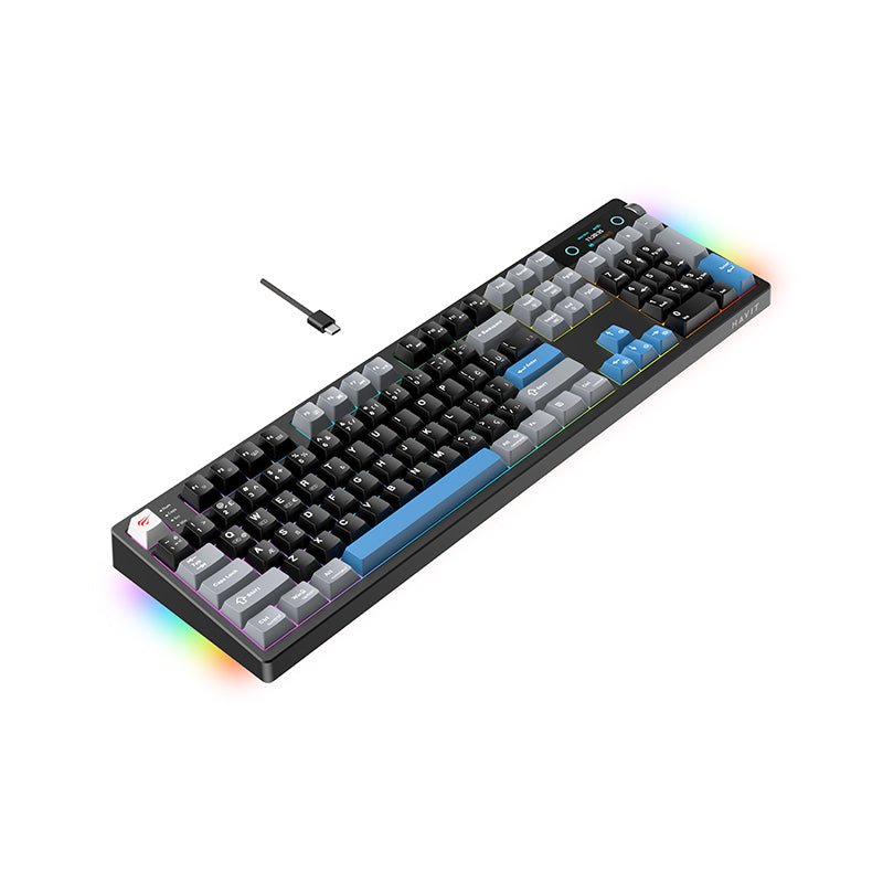 HAVIT Teclado mecánico inalámbrico tri-modo KB912L-TUR