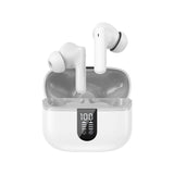 HAVIT TW943 PRO true wireless stereo earbuds with charging case and digital battery display in white