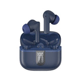 HAVIT TW943 PRO true wireless stereo earbuds in navy blue with digital charging case display