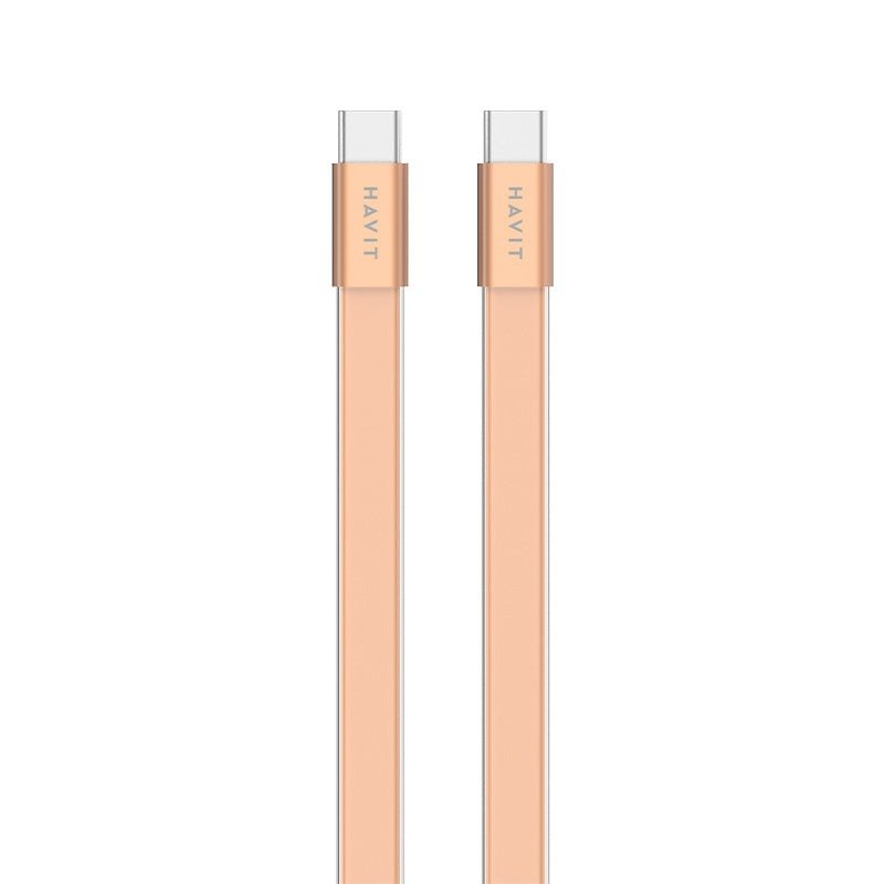 HAVIT 4.99mm ultra-thin USB-C to USB-C cable in rose gold color