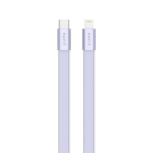 HAVIT 4.99mm ultra-thin USB-C to Lightning charging cable in purple