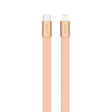 HAVIT 4.99mm ultra-thin USB-C to Lightning cable in rose gold color with flat design.