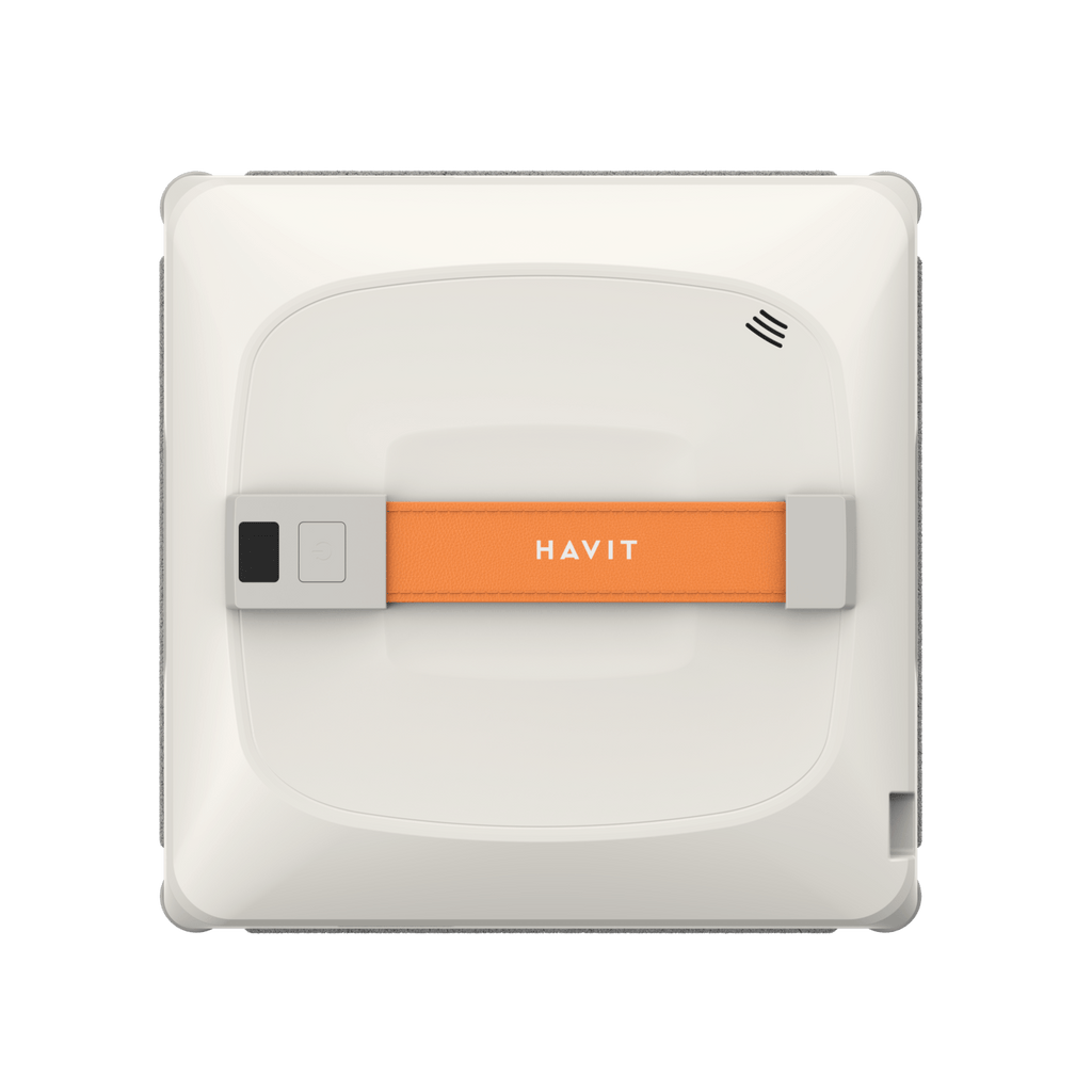 HAVIT Window Clean Robot HCR107 Pro top view with orange handle and white square body
