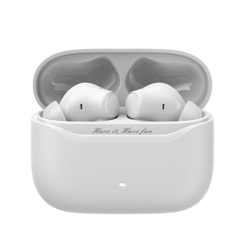 HAVIT TW991 True Wireless Stereo Noise Cancelling Earbuds in white with charging case