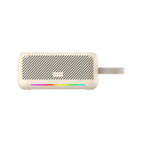 HAVIT SK877BT Portable wireless speaker in beige with RGB light strip and carrying strap
